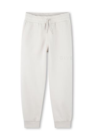 Pantaloni sportivi in misto cotone bianco GIVENCHY KIDS | H30690184